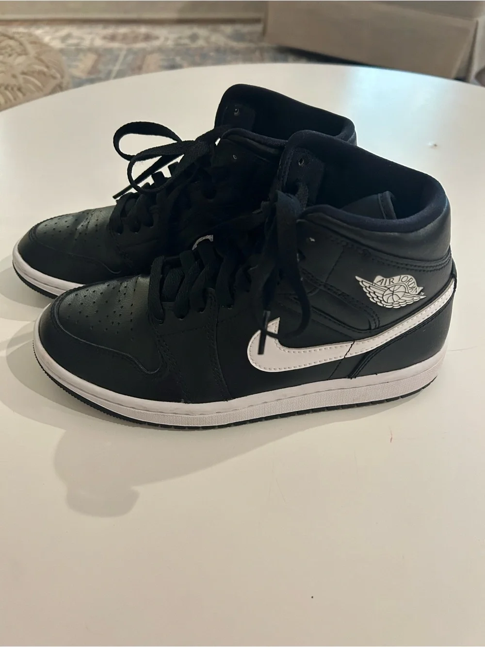 Nike Black and White Mid-Top Sneakers